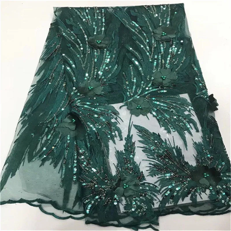 Unique Tassel Design African beads Net Lace Fabric High Quality 3D F Nigeria Indian Embroidery Guipure Mesh Gold Sequined | Дом и сад