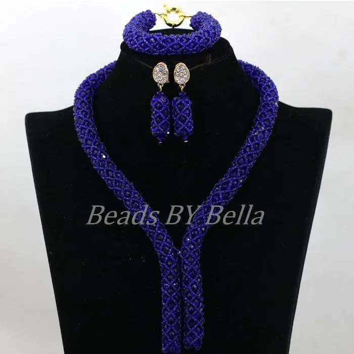 Ярко-голубые кристаллы нигерийские бусины для свадебной вечеринки яркие