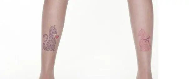 Японские кавайные сексуальные тату-колготки с котом, девчачьи тонкие прозрачные летние колготки - Цвет: Image Color