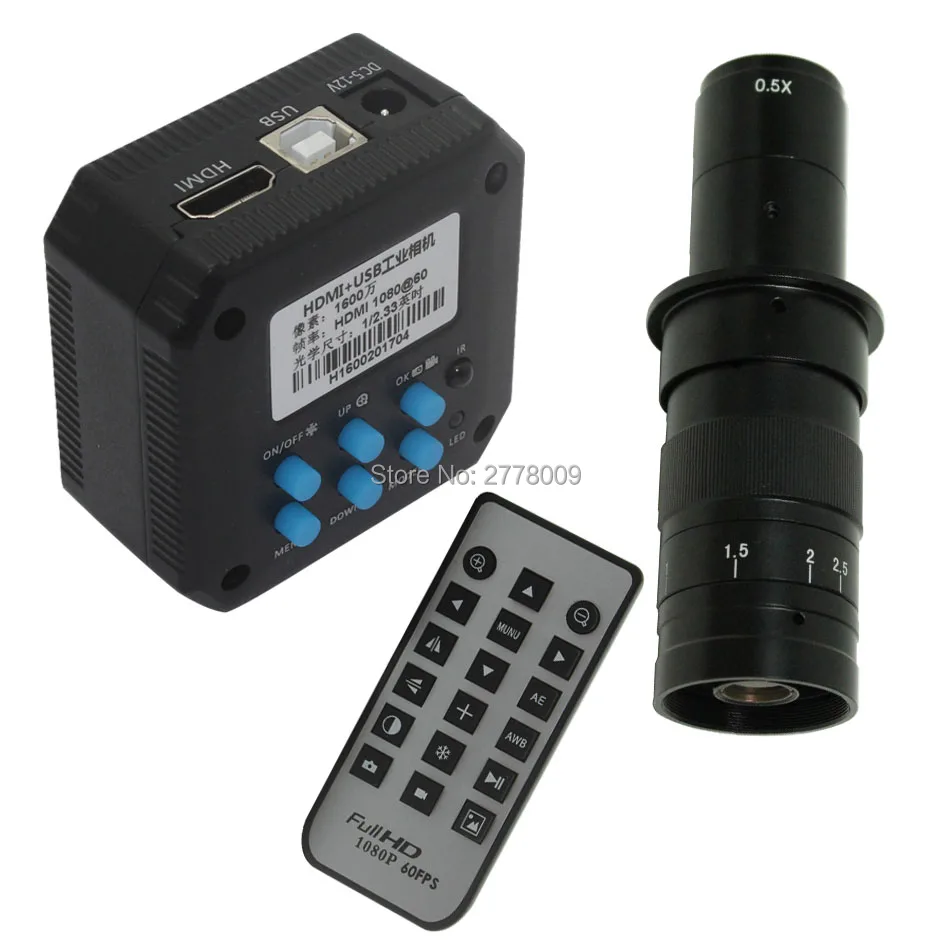 20MP 1080P 60FPS промышленный микроскоп камера HDMI USB выход TF карта хранения видео с 10X 180X