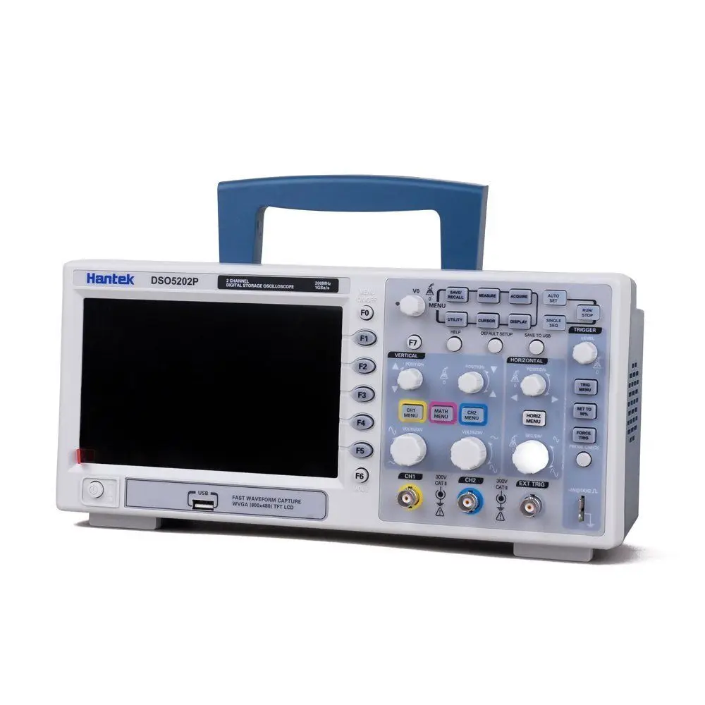 Цифровой осциллограф 200 МГц Hantek DSO5202P 2 канала 1GSa/s PC USB портативный мультиметр 7