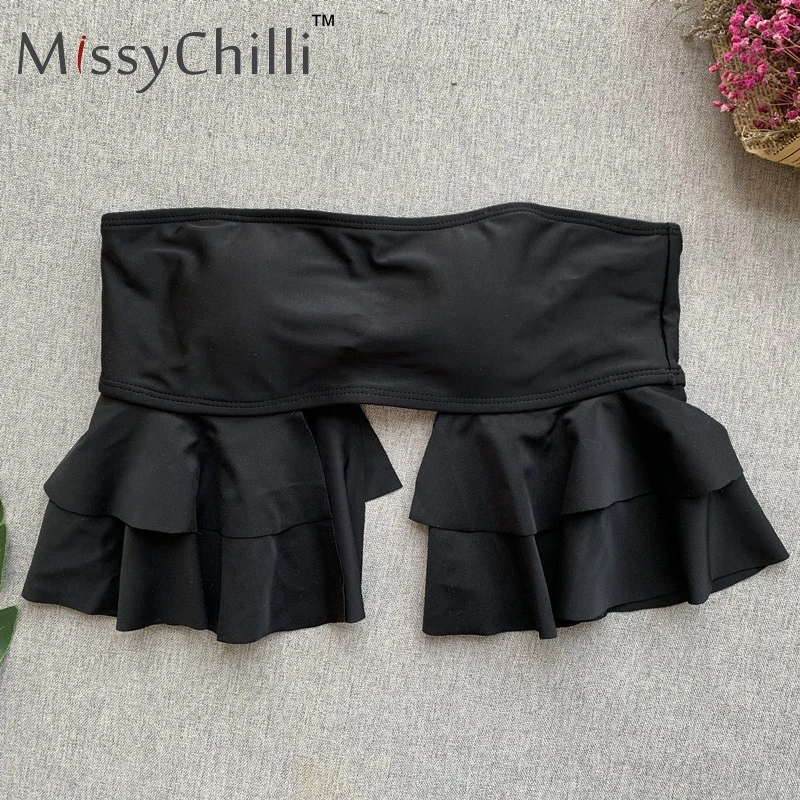 Женский винтажный купальник MissyChilli черный облегающий пуш-ап с открытой спиной и