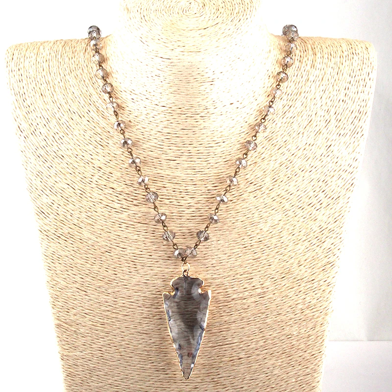 Ожерелье с подвеской в виде стрелы модное винтажное ожерелье кристаллами форме