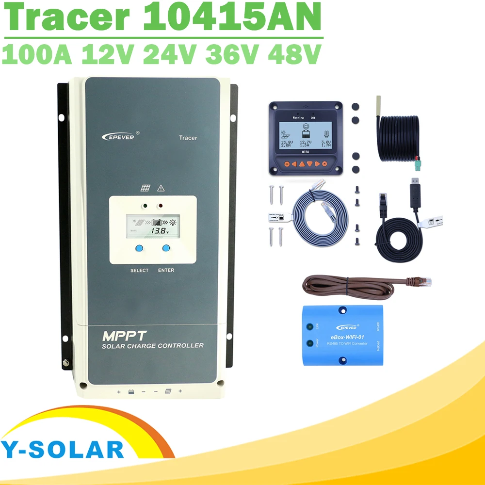EPever MPPT 100A 12V 24V 36V 48V Солнечный контроллер заряда с подсветкой lcd Max 150V PV вход общий отрицательный ЗАЗЕМЛЕНИЕ Индикатор 10415an