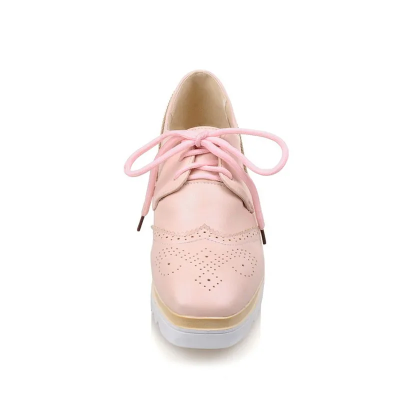 Новые весенние оксфорды из искусственной кожи большие размеры 34 43 женская обувь