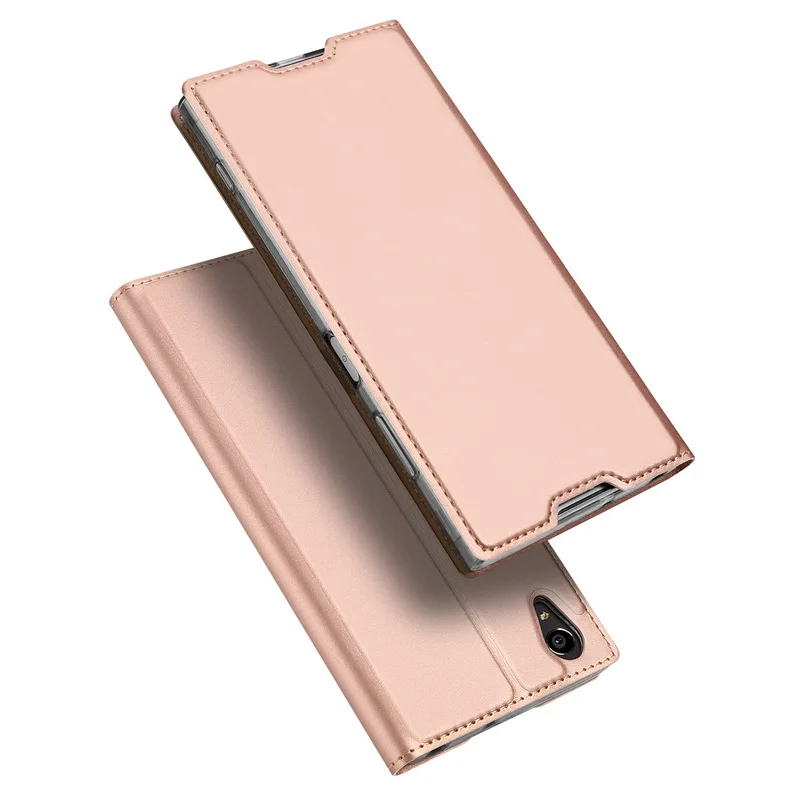 Rose Gold Магнитный флип-чехол для Coque sony Xperia XA1 Plus Ultra XZ1 XZ2 Premium XZ X Compact XZ3 XP Z5 Mini L1 Z6 E6 XA2 чехол со слотом для карт - Цвет: Rose Gold