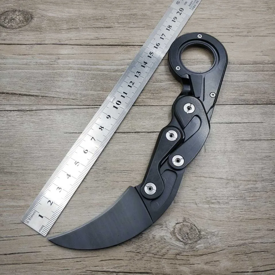 Large size black Прямая поставка, складной карманный нож karambit CSGO из нержавеющей стали, портативный механический тактический нож-коготь, инструмент для повседневного использования - Цвет: Large size black