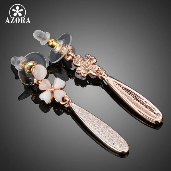 Женские цветущие серьги кактус AZORA Fashion розового золота TE0215|earrings for|earrings fashionearrings