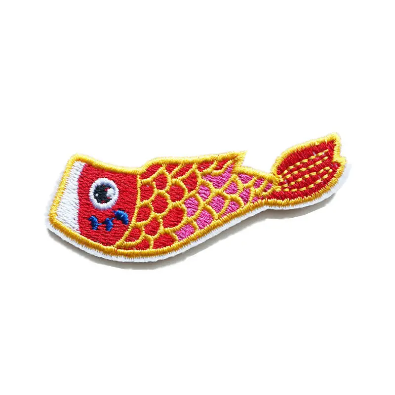 Вышивка пластырь с японским флагом кальмаров красная Cyan Fish прошитая железная