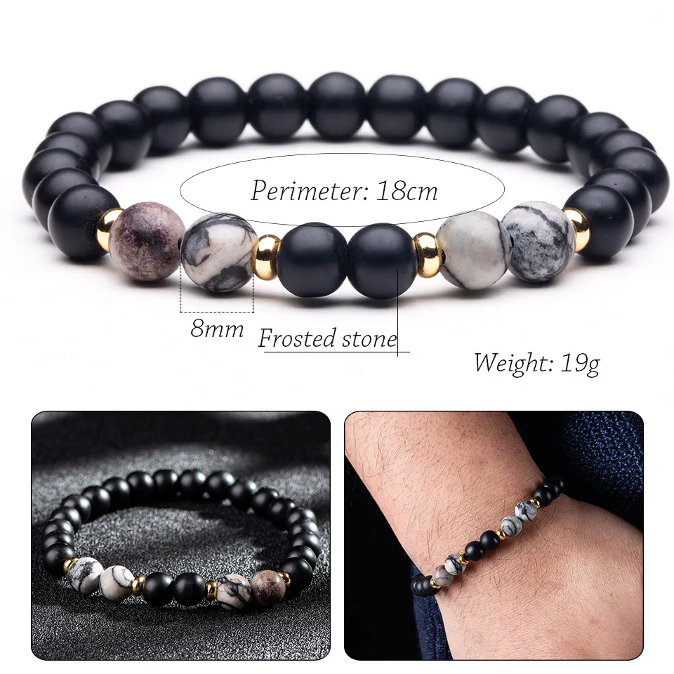 Натуральный черный бисер Stonel Strand Buddha Crystal Braclet для пары женщин и мужчин 2019 новые