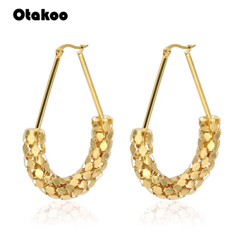 Otakoo серьги-кольца из нержавеющей стали для женщин и девочек модные серьги