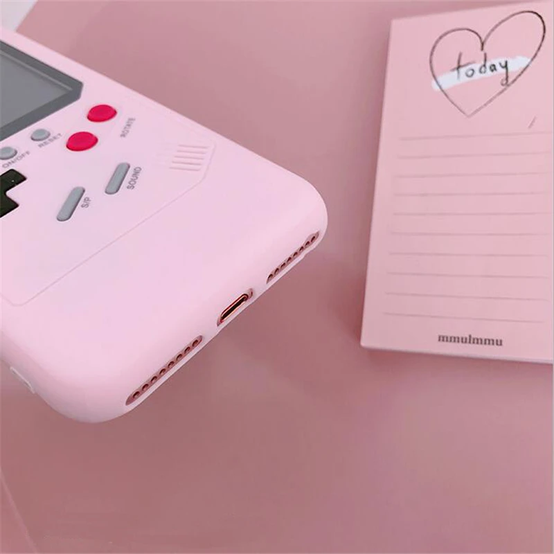 Розовый цвет дисплей Gameboy Мягкий силиконовый чехол для зарядного устройства для телефона Gameboy чехол для iPhone 6 6S 7 8 Plus X Classic