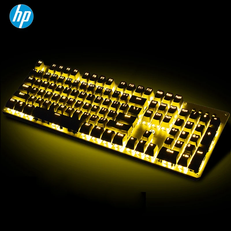 Hp GK100 механическая клавиатура синий/черный/красный ось проводной портативных ПК офис игровая клавиатура