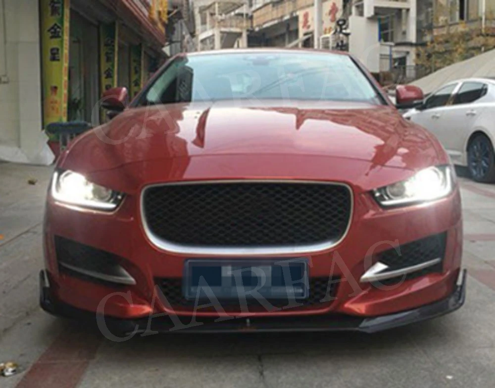 Для XE углеродного волокна передний спойлер сплиттер для Jaguar XE Sedan 4 двери- головка бампера подбородок Лопата защитный фартук