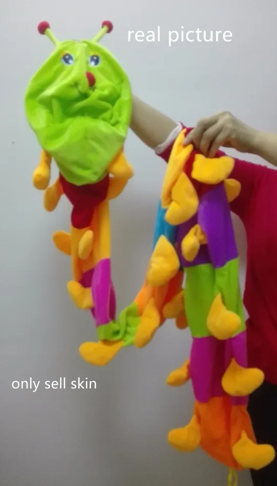 colorful skin 120-230 см красочные INCHworm ненабитая подушка гусеница с застежкой-молнией Кожа без наполнения плюшевые игрушки крышка Peluche Жук червь DIY игрушка - Цвет: colorful skin
