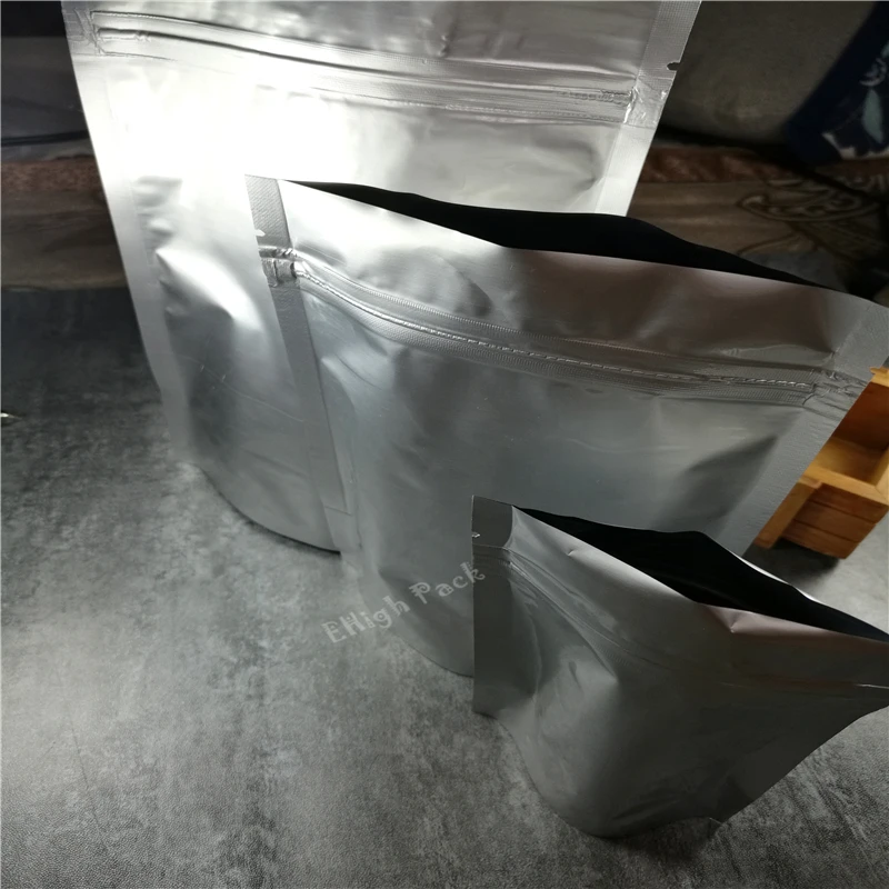 10*15cm(3.94*5.9inch) Sliver color tear notch Metallic Mylar zip lock aluminum foil stand up ziplock packaging bag | Дом и сад