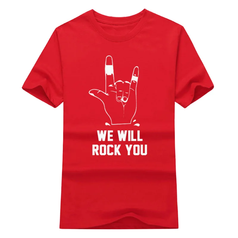 2019 летняя модная женская футболка хлопковая Футболка с принтом WE WELL ROCK YOU AND LOVE