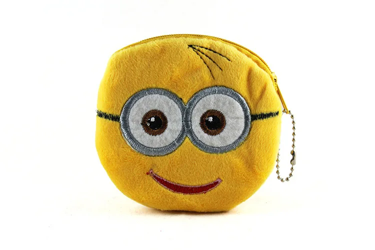 Minions 10*11 см плюшевый Кошелек для монет с мультяшными животными круглый держатель для карт на молнии, кошелек для наушников, Детская мини-сумочка Супермен, подарок для девочек и мальчиков - Цвет: Minions