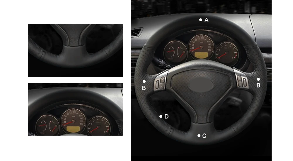 MEWANT черный чехол рулевого колеса автомобиля из натуральной кожи для Subaru Forester 2005 2006 2007 Outback 2005 2007 Legacy 2005-2007