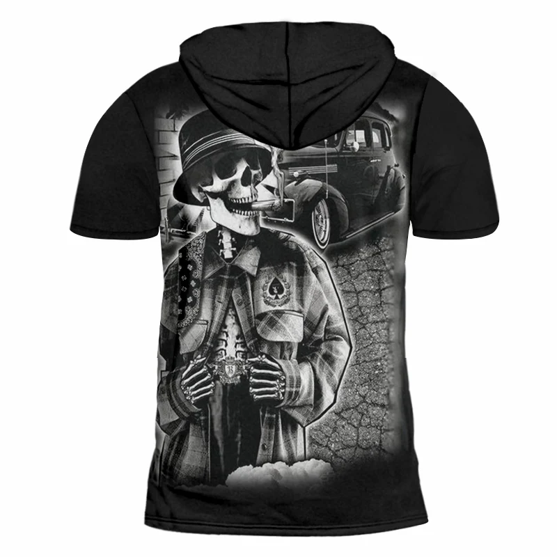 UJWI горячая Распродажа Мужская футболка с капюшоном летние топы крутой принт