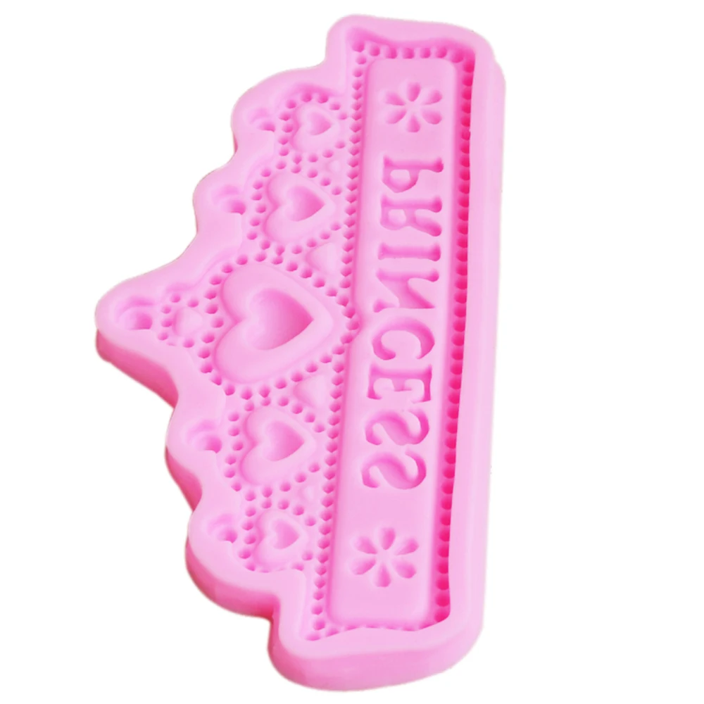 M657 Принцесса Корона силиконовые формы для свадебного торта рамка из смолы Gumpaste