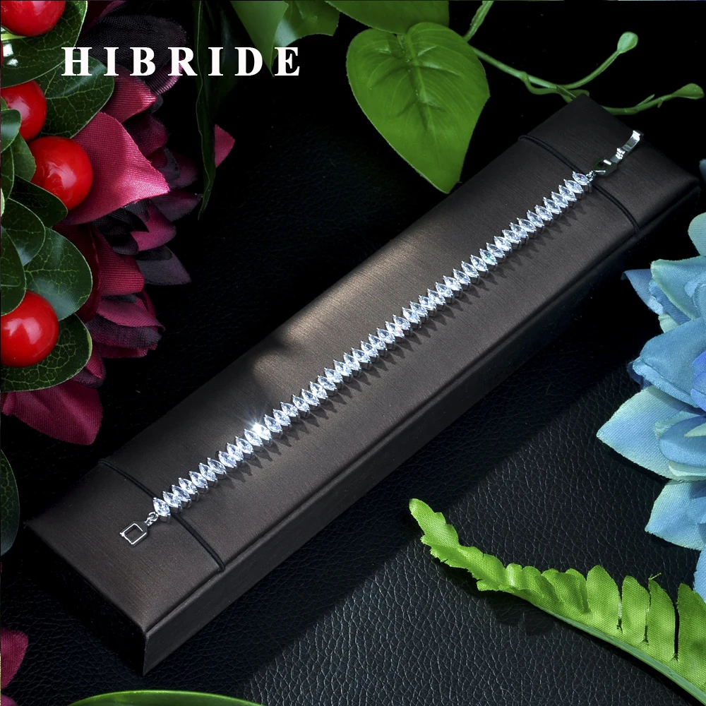 

HIBRIDE 2019 Trendy AAA Cubic Zirconia Bracelet Pave Bracelet Adjustable Female Party Jewelry B-011