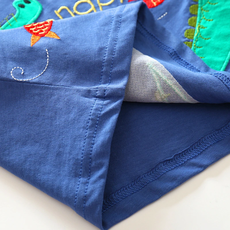 Модные детские Забавные футболки с мультяшным крокодиловым принтом летние топы