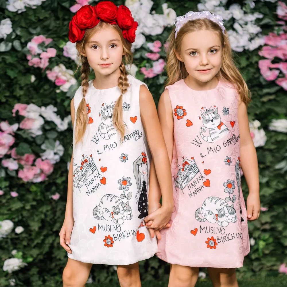 Платье принцессы для девочек Одежда с рисунком Robe Fillette Костюмы детей 2022 г.
