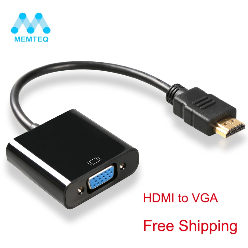 Memteq HDMI к VGA Кабельный адаптер переходник Поддержка 1080 P Full HD с аудио кабель для ТВ