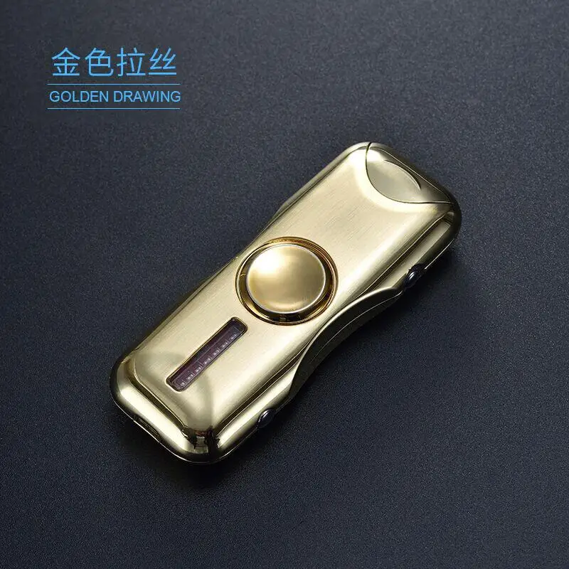 Пальчиковая игрушка гироскоп вспышка Tri-Spinner Электронная сигарета ручной Спиннер usb зарядка зажигалки без газа Зажигалка для сигар - Цвет: 2