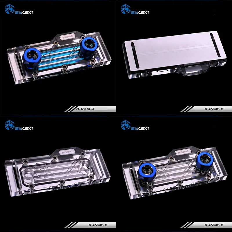 Bykski все ram водного блока алюминий/медь/PMMA/POM Поддержка 2 DIMM/4 DIMM светодиодный/без светодиодный черный/белый/прозрачный охладитель воды