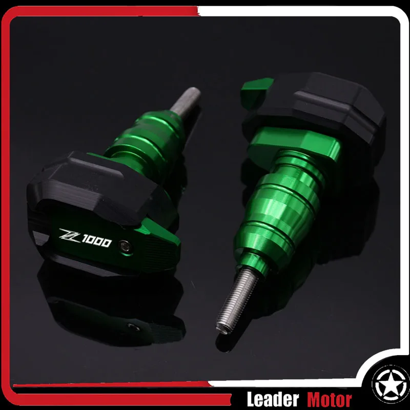 Green logo (Z1000) Для KAWASAKI Z1000 Z 1000 2010- ZX-6R ZX6R 2013- защита от падения Рамка слайдер обтекатель Защита Анти Краш pad протектор - Цвет: Green logo (Z1000)