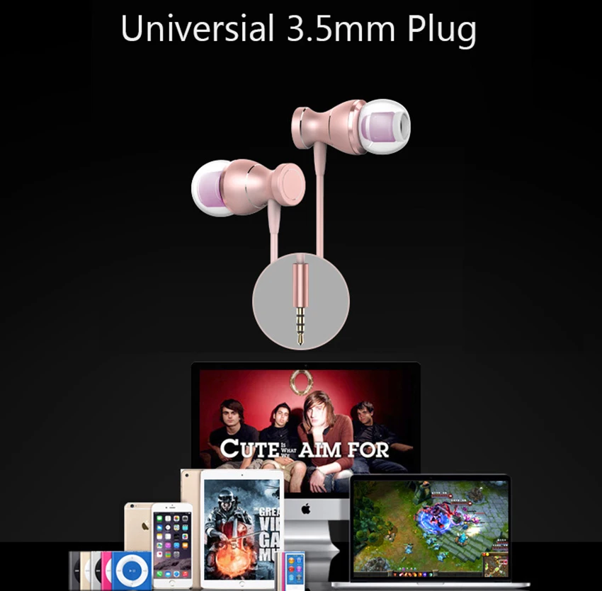 

Aimitek 10pcs/lot In-Ear Earphones Headsets In-line Control Magnetic Stereo Earbuds With Mic Handsfree For Mobile Phone MP3 MP4