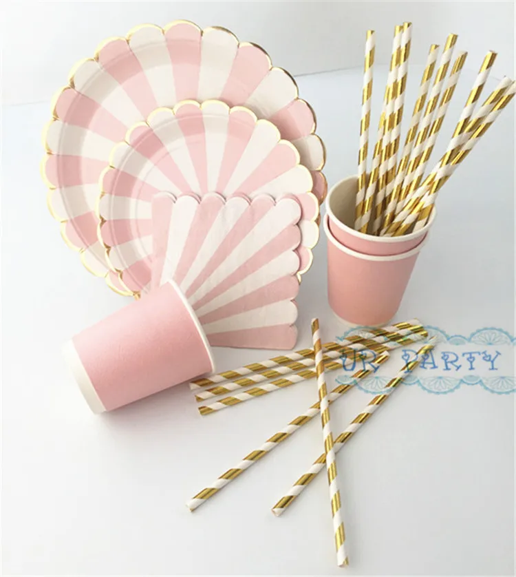 80 комплектов экологически чистые свадебные столовые сервизы из розовой фольги