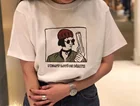 Fashionshow-JF Mathilda футболки из хлопка, Женские Дизайнерские повседневные футболки с коротким рукавом в стиле Харадзюку, женская модная белая футболка из хлопка