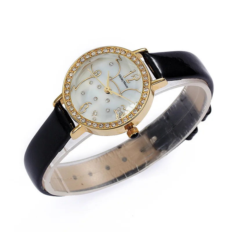 Pentagram Light Waterproof New Female Luxury Studded Leather Strap Quartz Watch Factory Outlet | Наручные часы