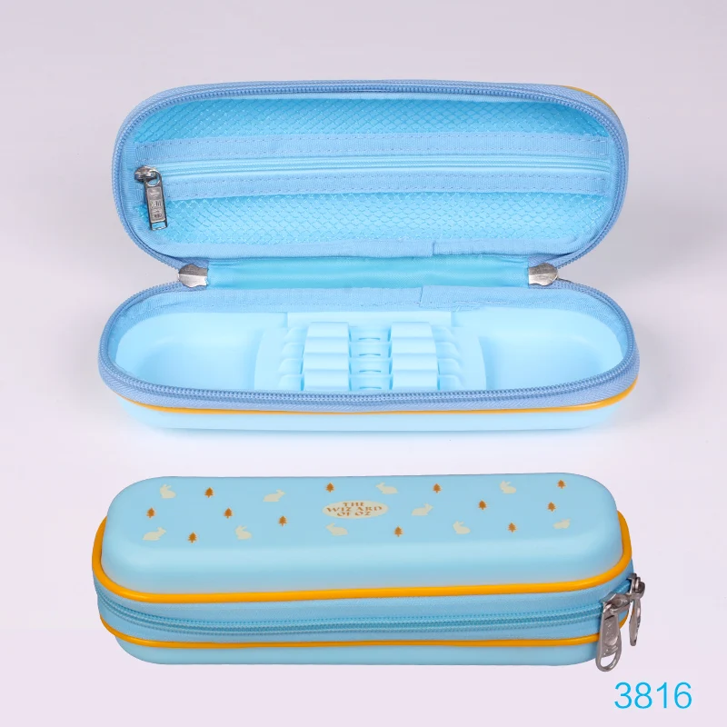 3816 sky blue Большой Ёмкость Карандаш Чехол PE Материал защита от ударов при падении Водонепроницаемый светильник Ручка сумки для подарок для детей и студентов канцелярские принадлежности, школьные принадлежности - Цвет: 3816 sky blue