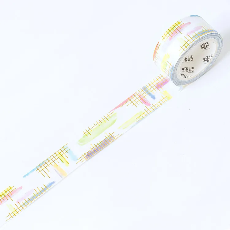Свежий цвет позолота лента для декорации Washi DIY планировщик для скрапбукинга маскирующая лента Escolar - Цвет: see chart