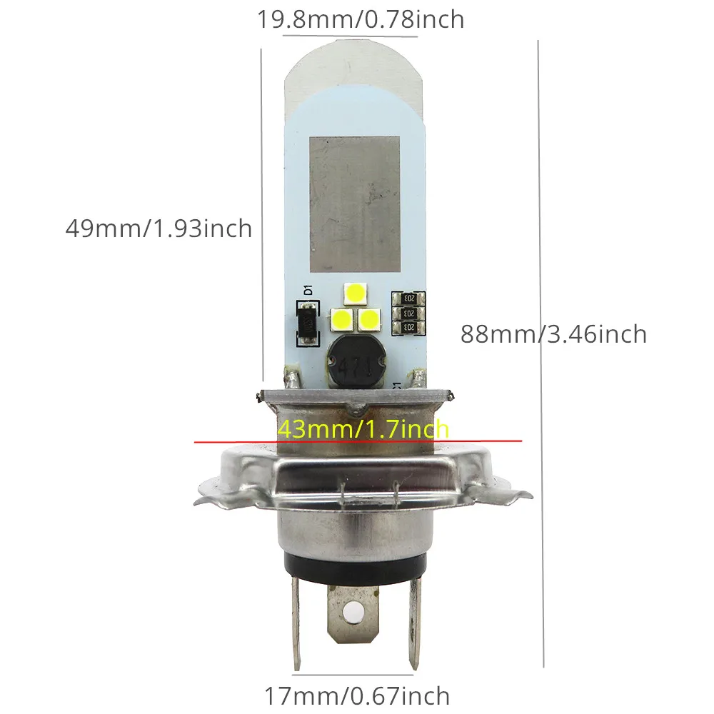 WLJH 2x светодиодные лампы для грязевых Байков фар мотоцикла H4 мото DC9 30V Hi/короче