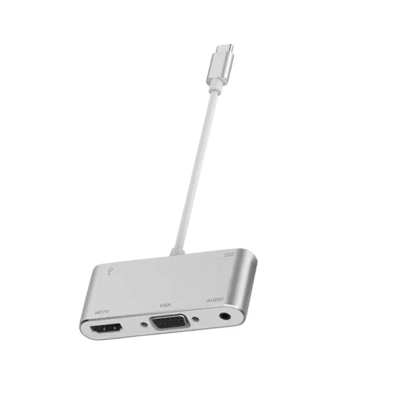 Sliver Высокое качество Тип-C переходник с внутренней резьбой Usb Тип-C USB Hub адаптер 3 в 1 взаимный обмен данными между компьютером и периферийными устройствами C концентратор HDMI USB3.0 с зарядки аудио конвертер - Цвет: Sliver