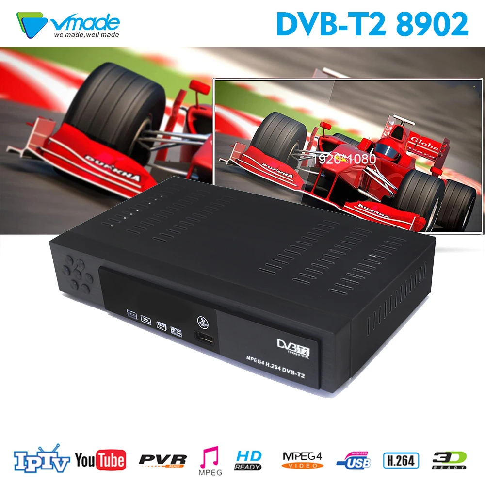 Европа dvb t2 Тип приемник DVB T2 цифровой наземный ТВ приемник коробка FULL hd h.264 телеприставка Поддержка wifi 3D PVR