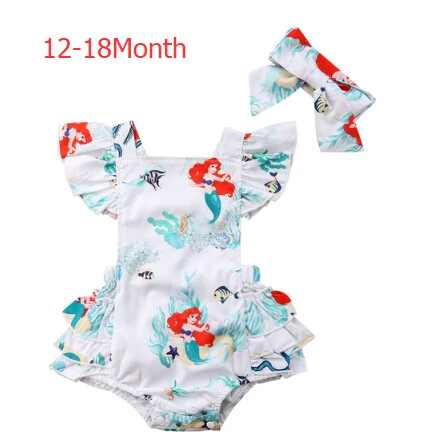 Кружевной комбинезон русалка для маленьких девочек; комбинезон; sunsuit; Одежда 0-3Y - Цвет: A3