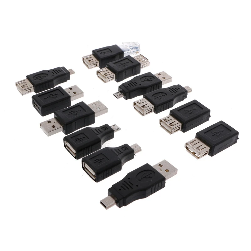 12 шт./компл. адаптер преобразователя данных OTG USB 2 0 A папа-мама Micro-B Mini-B | Компьютеры