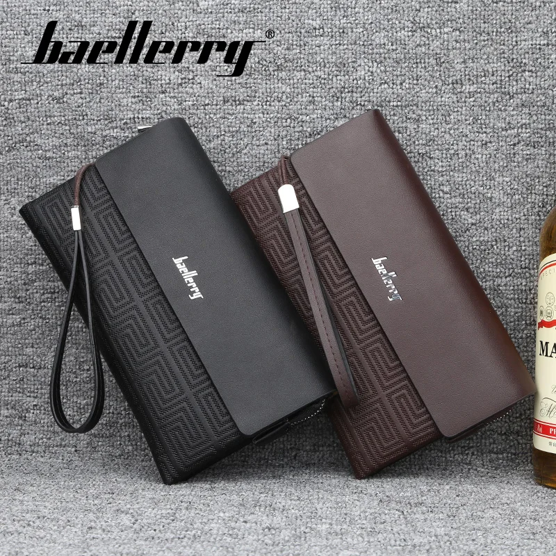 Baellery черный бизнес большой емкости мужские кошельки карман для сотового