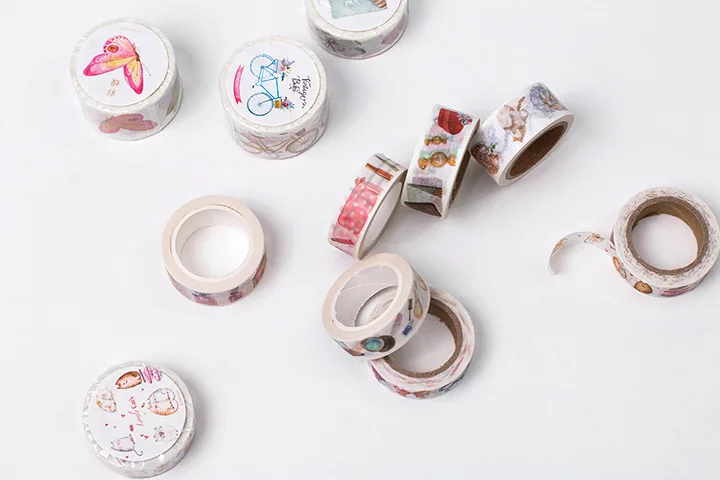 Крутая клейкая лента с кошкой бабочкой Васи Kawaii Милая декоративная лента DIY наклейки Скрапбукинг для детей дневник альбом