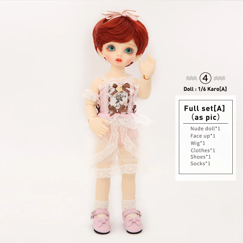 1/6 BJD кукла полный комплект костюм Napi Kuri Marou Karou Спящая Karou милый YOSD парик одежда обувь Littlefee полный комплект - Цвет: Karou Fullset A