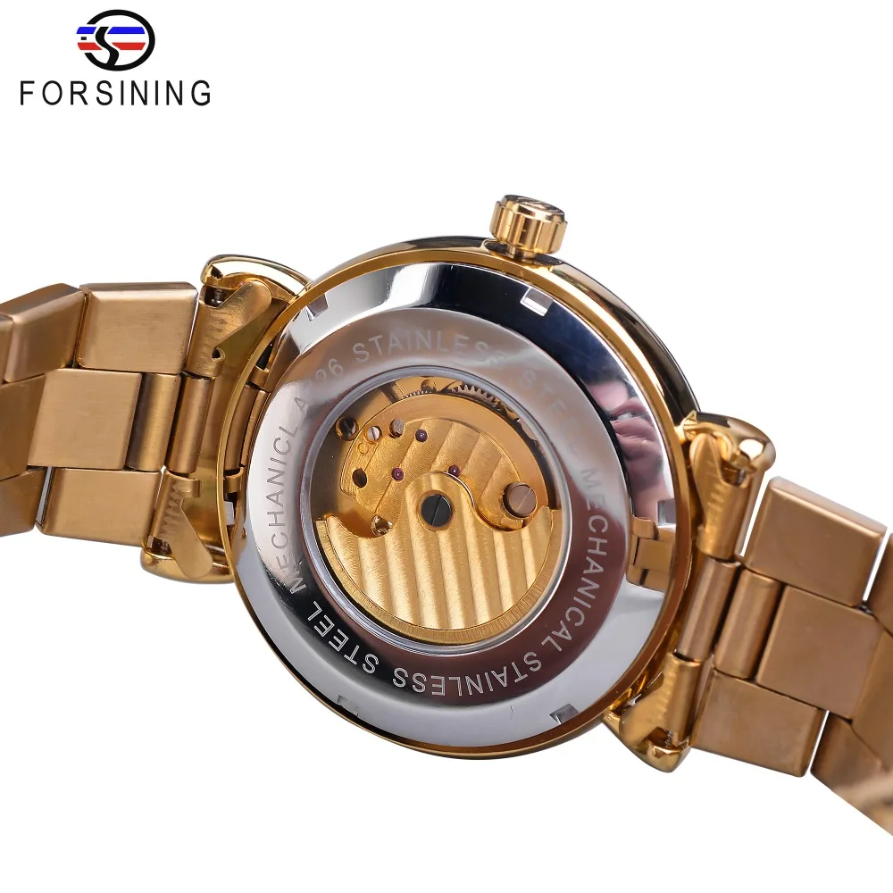 Forsining 2019 новый дизайн Moonphase золотые автоматические механические часы Tourbillion
