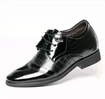 6 cm leather lining Платье Для мужчин, визуально увеличивающие рост; обувь, увеличивающая рост; получить выше 6/8/10/12 см незаметно для вечерние свадебные Бизнес обувь из натуральной кожи - Цвет: 6 cm leather lining