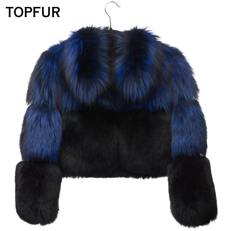 TOPFUR/Новинка 2019 года модное пальто из натурального меха Женская Роскошная зимняя