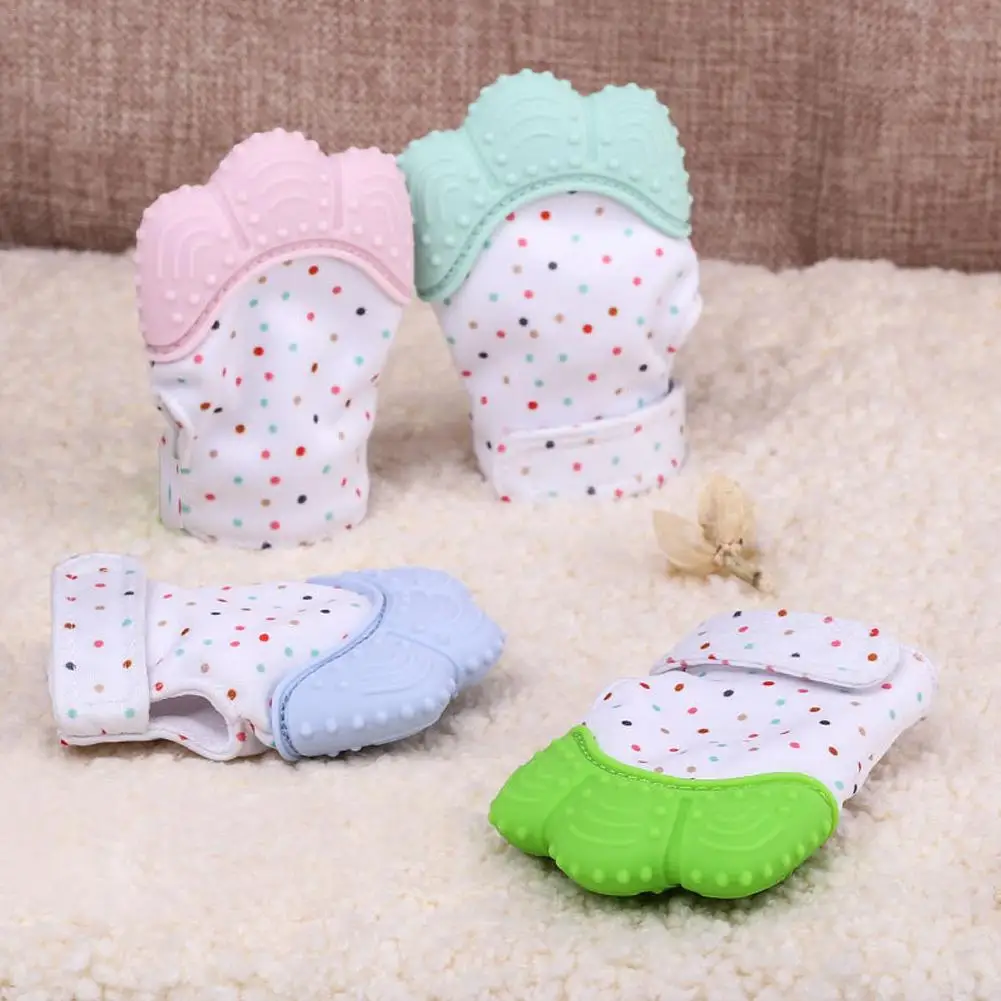 

Baby Learning Crawling Silicone Gloves Baby Teether Baby Safe Silicone Pacify Comfort Bite Teether Infants Teething Toys